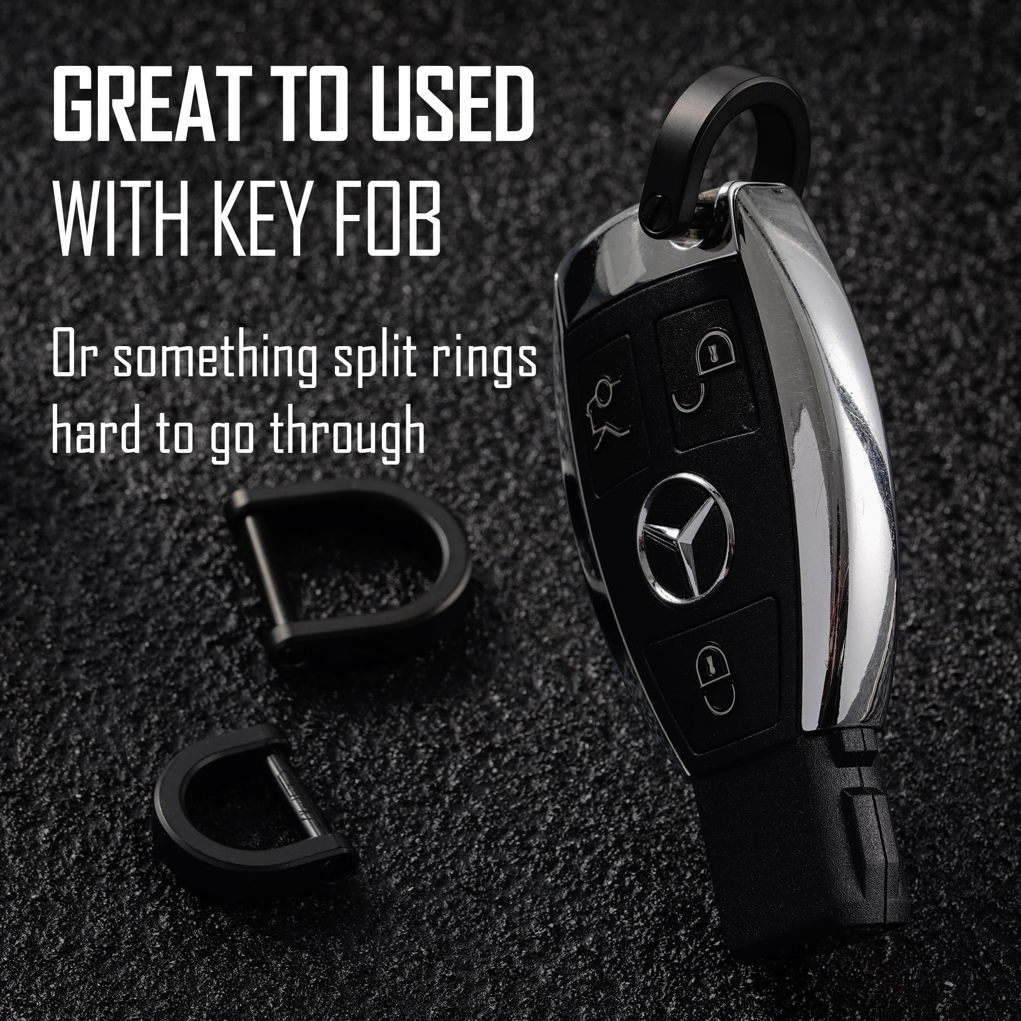 FEGVE Titanium D Ring Horseshoe Keyring U Shape Keychain Car Key