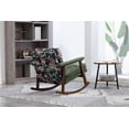 thumbnail image 3 of S-HOME Rocking Chair with Wood Frame and Upholstered Seat Ideal for Living Rooms and Sunrooms，Antique Green, 3 of 11