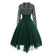 thumbnail image 3 of ICHUANYI Clearance Women Fashion Gothic Style Sexy Round Neck Banquet Festival Off Shoulder Long Sleeve Dress Lace Chiffon Dress(Green, XXL) ICHUANYI WER2023080904125, 3 of 5