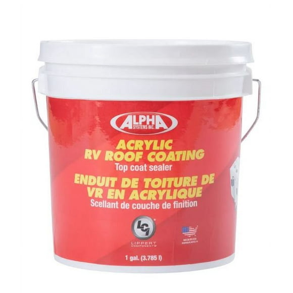 Lippert Components Roof Coating 862401 Use To Protect And Maintain Existing Roof Surface; Water Based Acrylic; White; 1 Gallon Pail