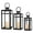 Black, variant on Set of 3 12/15/19 inch Metal Lanterns with Tempered Glass (Gold )