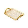 thumbnail image 4 of Bandeja rectangular para servir, organizador de tocador de baño, plato de fruta moderno Simple, bandeja de almacenamiento de joyas para encimera, Borde dorado ámbar., 4 of 8