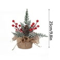 thumbnail image 3 of 9.8 Inch Mini Christmas Table Tree Decorations, Faux Tree Decor with Artificial Red Berries Pinecones Pine Needles Cedar Tabletop Centerpiece for Xmas Holiday Home Winter Decorations, 3 of 3