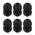 thumbnail image 1 of Paquete de 6 pasacables de nylon NPT 1/4", grommet de cable ajustable a prueba de agua, negro, 1 of 6