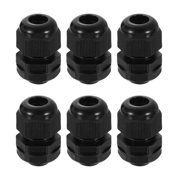 6Pack NPT 1/4" Nylon Cable Glands, Waterproof Adjustable Wire Grommet, Black