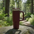 thumbnail image 3 of Ozark Trail 30 oz Stainless Steel Insulated Tumbler with Handle, Maroon, 3 of 10
