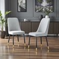 thumbnail image 2 of Tcbosik 2 Pack Upholstered Dining Chairs with Metal Legs, PU Leather Kitchen Chair, Modern Side Chair for Home, Easy Assembly, Light Gray, 2 of 9