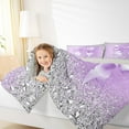 thumbnail image 3 of Feelyou Purple Bowknot Bedding Comforter Set, Cartoon Bow-tie Twin Comforter Sets, Sequin Print Bedding Set, Super Cozy Room Decor, 2 Piece, 3 of 8