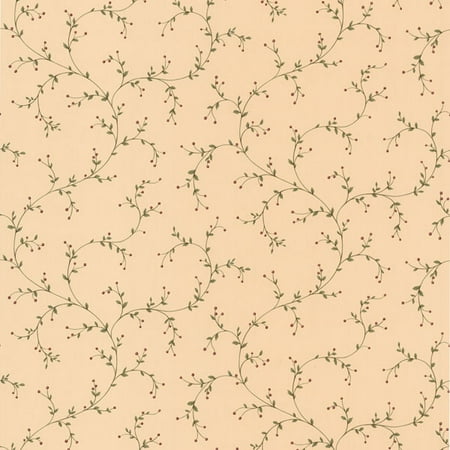 Small Floral Vine Wallpaper - Brewster Hawthorne Beige Trailing Vine Wallpaper