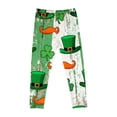 thumbnail image 6 of Auroural Toddler Girls Legging 4T Girls St. Patrick's Day Printed Pants High Waist Stretchy Soft Tights 4 Years Green, 6 of 7