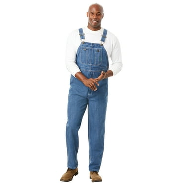 Walls Big Smith Bib Overalls - Classic Stonewashed Denim Workwear (46/28 Size)