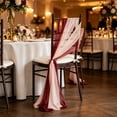 thumbnail image 4 of SLYNSHome Chiffon Chair Sash, Two Tone Pearl Sheer Chair Back Decor, Elegant Wedding Chair Cover for Banquet Hotel Party Event Decoration, 4 of 6