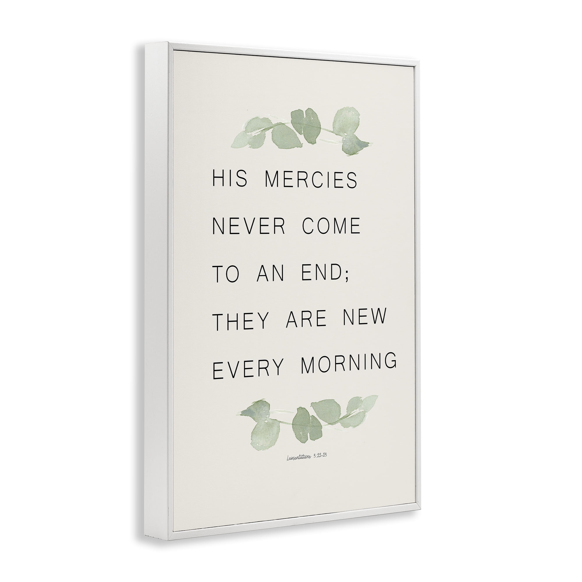 Stupell Industries Mercies New Every Morning White Framed Giclee Art, design by Lucille Price