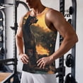 thumbnail image 5 of Susaid Sunset Meditating Doberman Print Men's Sleeveless Workout Running Tank Top Dry Fit Athletic Gym Sports Swim Beach Muscle Bodybuilding Shirts-3X-Large, 5 of 7