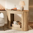 thumbnail image 2 of Finmind Farmhouse Side Table, 2-Tier Narrow Rustic Bedside Nightstand with Storage for Living Room, Light Brown, 2 of 8