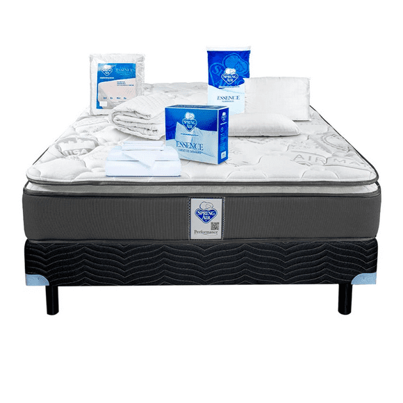 Colchón Coney Queen Size + Almohada Peach + Box P + Protector Ess + Sábana Ess