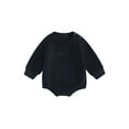 thumbnail image 2 of Baby Boy Oversized Sweatshirt Romper 3M 6M 12M 18M Solid Long Sleeve Bubble Little Dude Romper Sweater Onesie Top Fall Clothes, 2 of 10