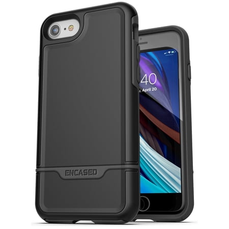 Encased Heavy Duty iPhone SE Case (2020/2022 Rebel Armor) Military Grade Full Body Rugged Cover (Black)