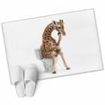 thumbnail image 6 of Funny Giraffes Bathroom Rug Washable 2x3 Entryway Rug Non Slip Cute Art Fun Lovely Animals on Toilets Front Door Mat Low Pile Indoor Doormat Throw Floor Carpet for Kitchen Bedroom Entrance, 6 of 8