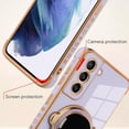 thumbnail image 2 of for Samsung Galaxy S21 Case Astronaut Plating Electroplate Luxury Elegant Case Camera Protector Kickstand Shockproof Protective Corner Back Cover Galaxy S21 Case -Purple, 2 of 6