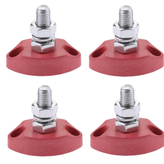 4x Borne De Rojo Poste De Energía Aislada Del Perno Prisionero Del Terminal de material acero Inoxidable 6mm Zulema Poste de alimentación del bloque de unión