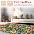 thumbnail image 2 of Flatwoven High Traffic Area Rug, Charming Multi Hued Flower with Detailed Design, Non Slip, Stain Resistant, Washable Area Rugs for Living Room, Bedroom(Green, 8X10), 2 of 8
