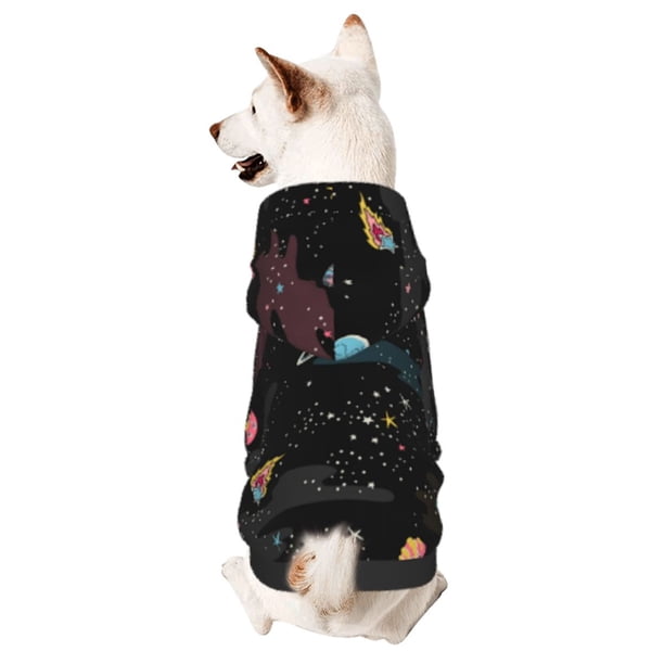 Fotbe Galaxy Sudadera con Estampado para Perros Pequeños – Suéter con Capucha para Mascotas, Tela Suave de Forro Polar con Bolsillo-Medium