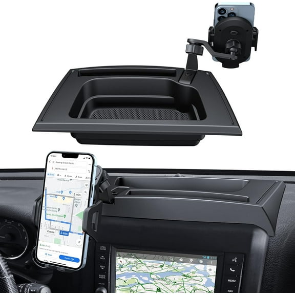 Multi-Mount Dash Phone Holder Storage Box Fit For Jeep Wrangler JK JKU 2011-2018