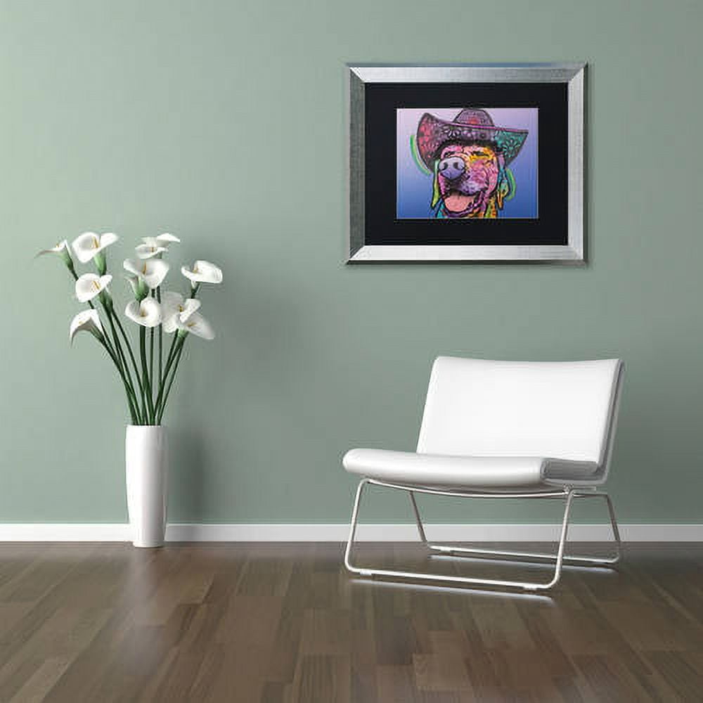 Trademark Fine Art "Penelope Custom-4" Canvas Art by Dean Russo, Black Matte, Silver Frame