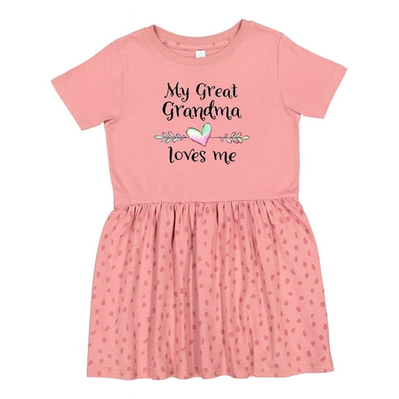 Inktastic My Great Grandma Loves Me Heart Great Grandchild Girls Toddler Dress
