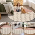 thumbnail image 6 of Spring Pink Floral Round Area Rug 4ft, Vintage Farmhouse Flowers Art Washable Non-Slip Circle Rugs for Bedroom Living Room Kitchen, Soft Non Shedding Circle Carpet for Dining Room Dorm, 6 of 9