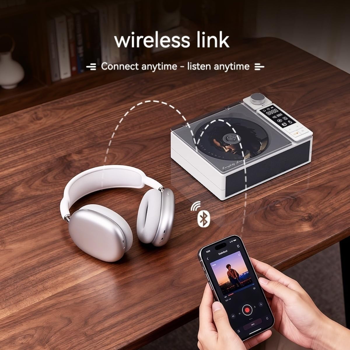 Portable CD Player with Dual Stereo Speakers,Rechargeable Small CD Player with LCD Display,Built-in HiFi Speakers, Remote Control,Supports CD/FM Radio/USB/AUX