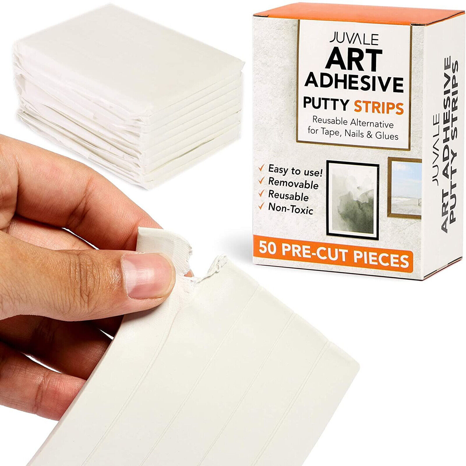 50 Strips Sticky Tack Reusable Removable Adhesive No Damage Round Putty
