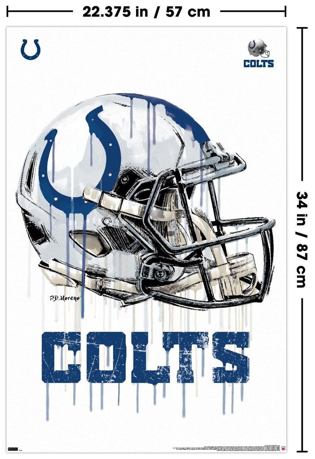 NFL Indianapolis Colts - Drip Helmet 20 Wall Poster, 22.375" x 34"