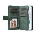 thumbnail image 2 of Multifunctional Case for Samsung S23 Plus,Card Slots[RFID Blocking],Durable Flip Folio Kickstand Magnetic Closure Leather Zipper Wallet Wrist Strap Shockproof Case for Samsung Galaxy S23 Plus, Green, 2 of 12