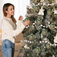 thumbnail image 4 of YardVibe 80MM/3.14" Christmas Ball Ornaments, Delicate Painting Shatterproof Christmas Ornaments, Hanging Ball Ornament for Xmas Tree Holiday Wedding Party Home Decorations (Green & Gold), 4 of 6