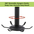 thumbnail image 4 of Utensil Hooks, 2 Pack Under Cabinet Utensil Rack Hangers 360 Rotatable Kitchen Utensil Hooks Stainless Steel Top Mounted with 6 Rotatable Claws for Cabinet Kitchen Bathroom, 4 of 4