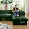 thumbnail image 3 of Modern Minimalist Fabric 4-Seat L-Shaped Sofa 220cm with Storage and Cylindrical Backrest, 3 of 26