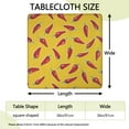 thumbnail image 2 of Chili Peppers Print Elastic Fitted Tablecloth - Spicy Red Vegetable Pattern Square Table Cover with Snug Fit, Windproof & Wrinkle-Free for Outdoor Picnic, Cute Kawaii Cartoon Design, 2 of 4