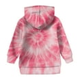 thumbnail image 3 of Kids Tie Dye Hoodie Pullover Sweatshirt Long Sleeve Soft Casual Hooded Top with Front Pocket for Girls, 3 of 4