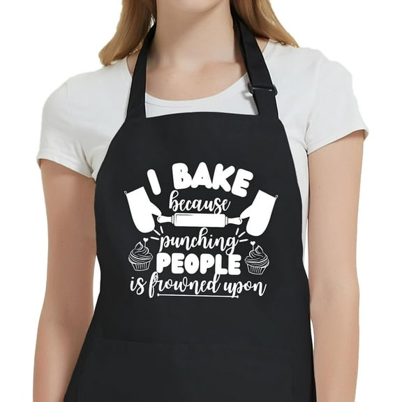 Funny Aprons for Women with Pockets, Cooking Baking Kitchen Apron Gifts for Mom Wife Birthday Mothers Day Christmas