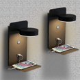 thumbnail image 1 of Paquete de 2 luces LED de pared para interiores con puerto USB, 1 of 5