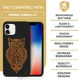 thumbnail image 7 of Case Yard Wooden Case for iPhone-12-Mini Soft TPU Silicone cover Slim Fit Shockproof Wood Protective Phone Cover for Girls Boys Men and Women Supports Wireless Charging Owl 3 Design, 7 of 7