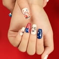 thumbnail image 4 of 2DXuixsh 24 Piece Nails Art Pieces Independence Day Theme Long Nails Full Coverage Women's Nail Decoration with Glue 1Ml July 4Th Nails Art Wear Nails Blue, 4 of 6
