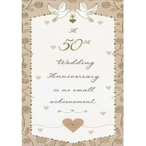 Designer Greetings No Small Achievement Doves 50th : Fiftieth Wedding Anniversary Congratulations Card for Couple