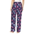 thumbnail image 3 of Picia funny Skull daisy flower Womens Soft Woven Cotton Elastic Waistband Sleep Pajama Pant Lounge Sleep Pant With Pockets And Drawstring-Large, 3 of 9