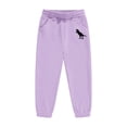 thumbnail image 3 of ZXLBBD Boys Sweatpants Dinosaur Print Drawstring Elastic Waist Straight Leg Joggers Sports Workout Pants for Kids Fashion Casual Daily Wear,Light Purple,Size 2 Y-3 Y, 3 of 3