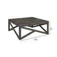 thumbnail image 5 of BM206160 Benjara Table Basse Carrée avec Dessus en Bloc de Boucher & Design Lambda, Gris, 5 of 5