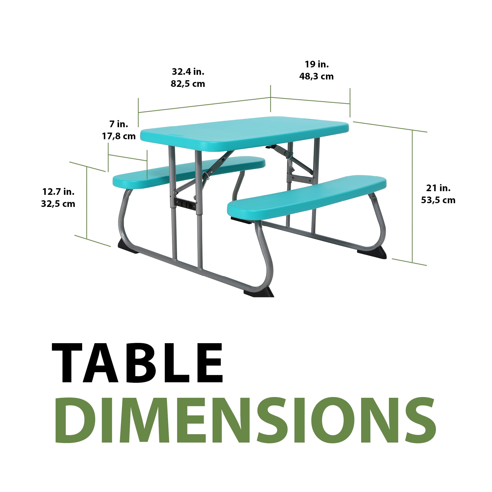 Lifetime Kids Indoor/Outdoor Polyethylene Picnic Table, Aqua (60219)