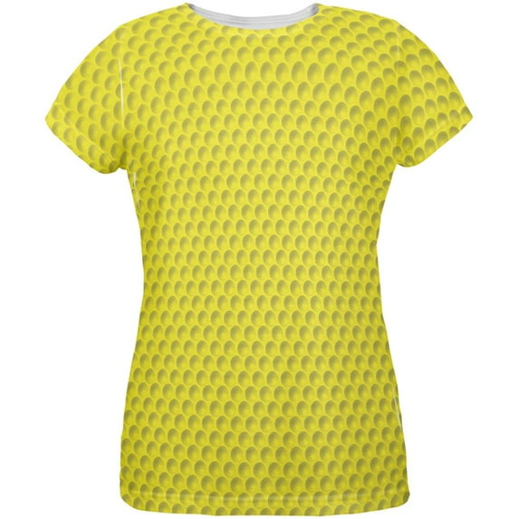 Golf Ball Costume Yellow All Over Womens T-Shirt - Large